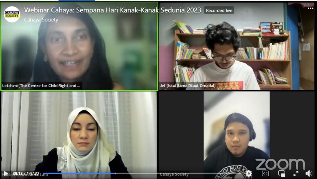 Screenshot of speakers in webinar